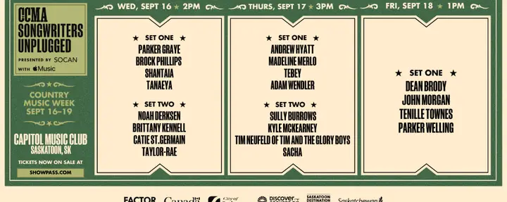 2026 CCMA Songwriters Unplugged Series Lineup Revealed — image 1 of 2