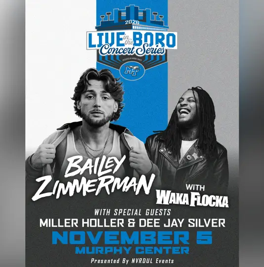 MTSU Athletics Launches New 'Live In The Boro' Concert Series With Bailey Zimmerman — image 1 of 2
